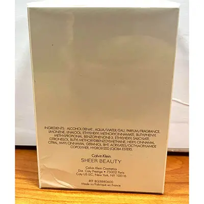 Photo de l’avis officiel: Calvin Klein Sheer Beauty Eau de toilette — risque: Risque chimique