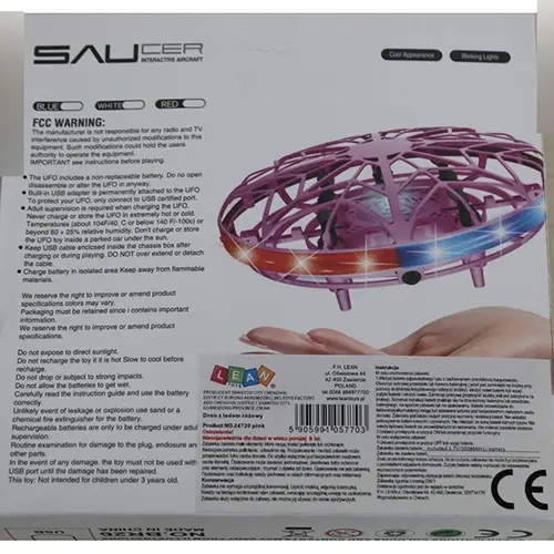 Photo de l’avis officiel: LEAN Toys Saucer interactive aircraft drone jouet — risque: Risque chimique & Environnement