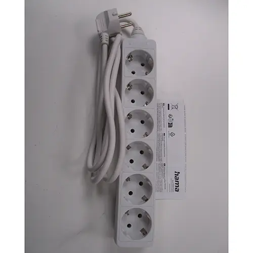 Foto do aviso oficial: Hama Power strip 6 way Chumbo da extensão — risco: Choque elétrico