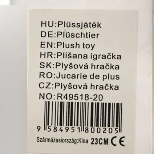 Foto do aviso oficial: Plüssjáték / Plüschtier / Plush toy Brinquedo macio — risco: Engasgamento
