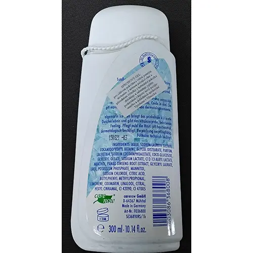 Photo de l’avis officiel: Algemarin WELLNESS Ice Men Gel douche — risque: Risque chimique