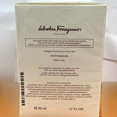 Photo de l’avis officiel: Salvatore Ferragamo ATTIMO Parfum — risque: Risque chimique (SR/00523/26)