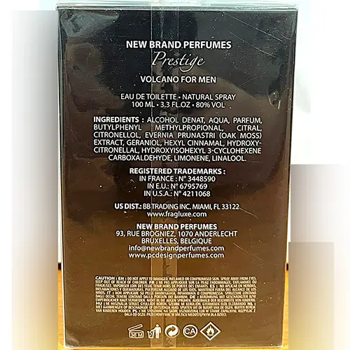 Foto dell’avviso ufficiale: New Brand VOLCANO Eau de toilette — rischio: Rischio chimico (SR/00522/26)