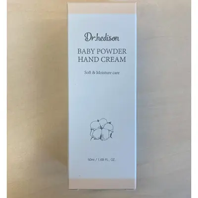 Photo de l’avis officiel: Dr. Hedison Baby Powder Crème pour les mains — risque: Risque chimique