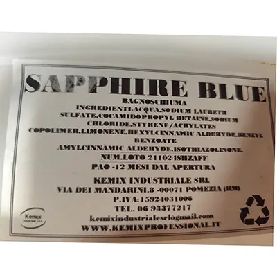 Photo de l’avis officiel: BAGNOSCHIUMA SAPPHIRE BLUE Gel douche — risque: Risque microbiologique