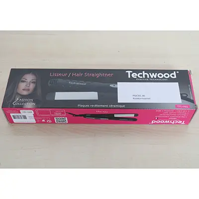 Foto aus der offiziellen Meldung: Techwood Haarglätter — Risiko: Umwelt
