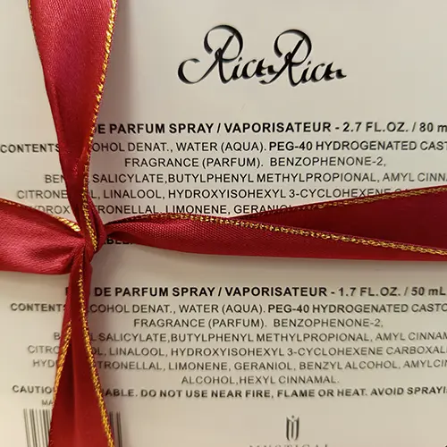Photo de l’avis officiel: Rich Rich Gift Set, Mystical Parfum — risque: Risque chimique