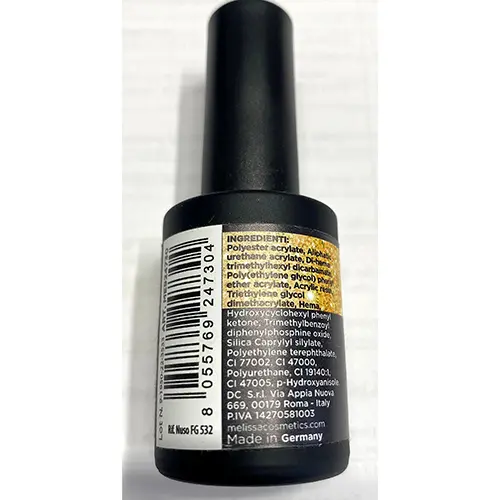 Foto aus der offiziellen Meldung: Melissa Melissa Professional - 707 Special Edition Gel-Nagellack — Risiko: Chemikalie
