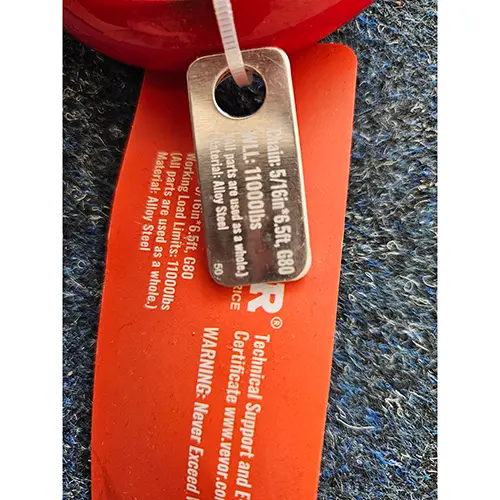 Photo de l’avis officiel: Vevor Chain Sling Écharpe à chaîne — risque: Blessures (SR/00628/26)