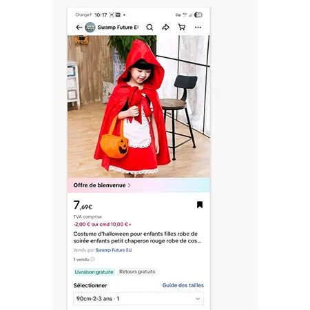 Foto aus der offiziellen Meldung: halloween costume for girls, children's party dress, little red riding hood Fancy-Kostüm — Risiko: Ersticken & Einklemmen