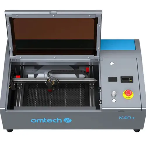 Foto uit de officiële melding: Omtech 40W Desktop Laser Graviermaschine &amp; Cutter De machine van de lasergravure — risico: Aantasting van het gezichtsvermogen