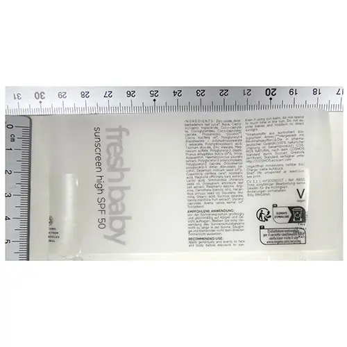 Photo from the official notice: Ringana fresh baby sunscreen high SPF 50 — burns risk