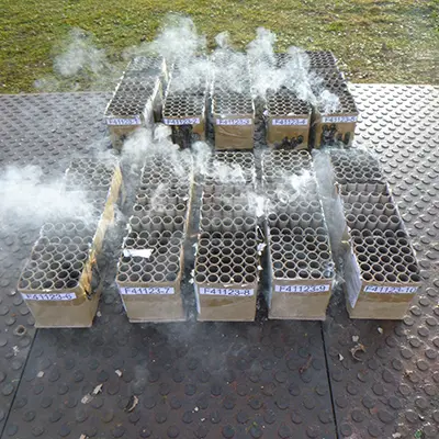 Photo from the official notice: Fireworks International B.V. Lotus Miracle — burns & damage to hearing risk