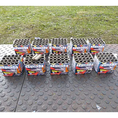 Photo from the official notice: Fireworks International B.V. Fehlerfrei — burns & fire risk