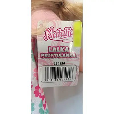 Foto do aviso oficial: Natalia Lalka Przytulanka Brinquedo macio — risco: Engasgamento