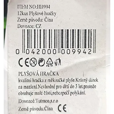 Foto dell’avviso ufficiale: Plush panda /PLYSOVÁ HRACKA Giocattolo morbido — rischio: Rischio chimico & Ostruzione delle vie aeree