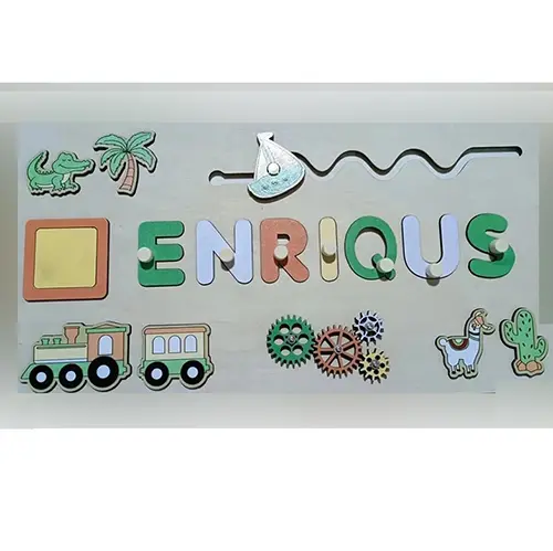 Photo de l’avis officiel: Puzzle en bois personnalisé avec prénom Jouet d'activité en bois — risque: Étouffement