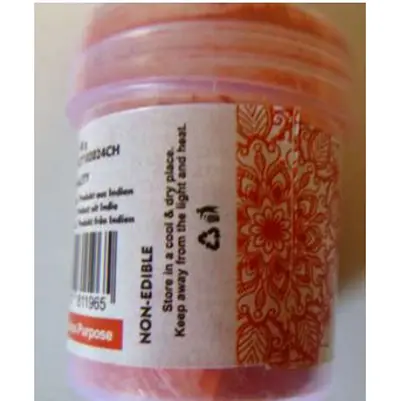 Photo de l’avis officiel: Lakshmi Sindoor Powder Poudre cosmétique — risque: Risque chimique