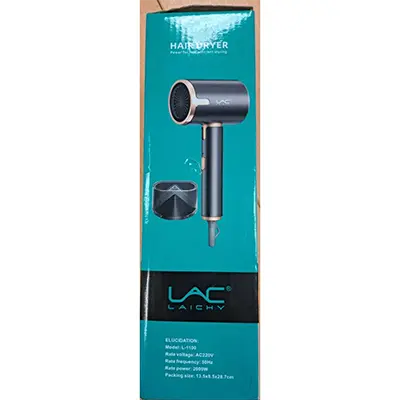 Photo from the official notice: *LAC LAICHY* Hair Dryer — burns & electric shock risk