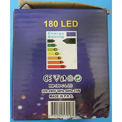 Photo de l’avis officiel: 180 LED Christmas lights Chaîne d'éclairage — risque: Choc électrique