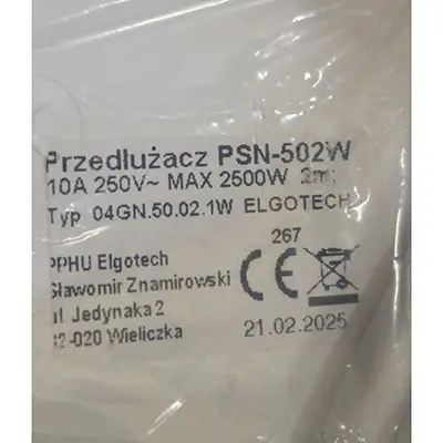 Foto do aviso oficial: ELGOTECH Przedluzacz Chumbo da extensão — risco: Choque elétrico