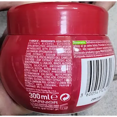 Photo de l’avis officiel: GARNIER Fructis NOURISHING MASK Masque capillaire — risque: Risque chimique
