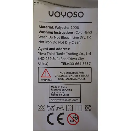 Photo from the official notice: YOYOSO Honig-Katze sitzend Plüsch 35cm (Plastik-Augen) soft toy — choking risk