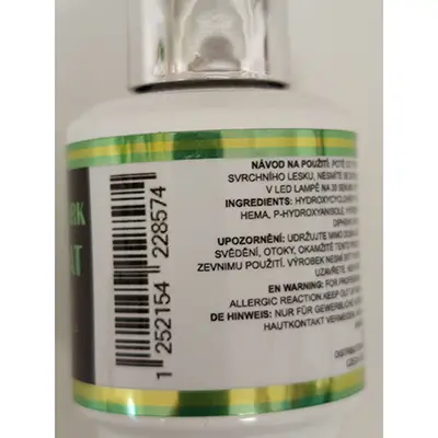 Foto aus der offiziellen Meldung: LNS UV/LED GEL POLISH, GLOW-IN-DARK, TOP COAT Gel-Nagellack — Risiko: Chemikalie