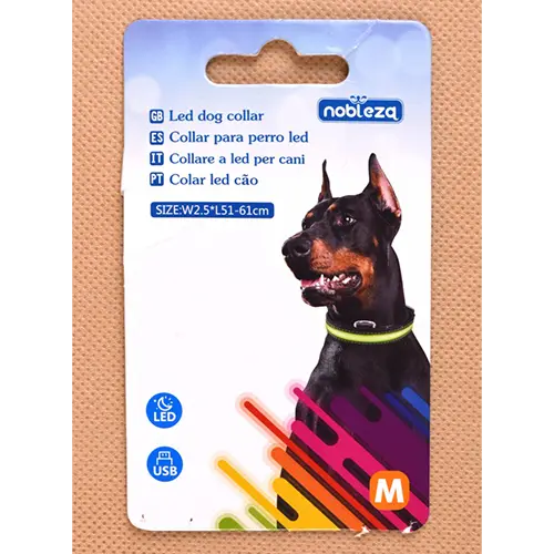 Photo from the official notice: Nobleza Led dog collar — burns & fire risk