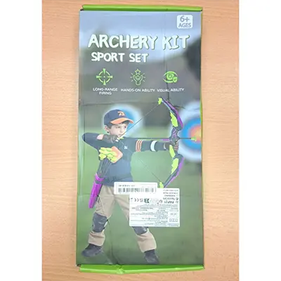 Foto aus der offiziellen Meldung: Set de jouets de tir à noeud - Avec des flèches à ventouse, une cible et un carquois Bogenspielzeug-Set — Risiko: Ersticken & Verletzungen