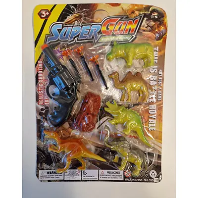 Photo from the official notice: Super Gun Shooting Game toy gun set — choking risk