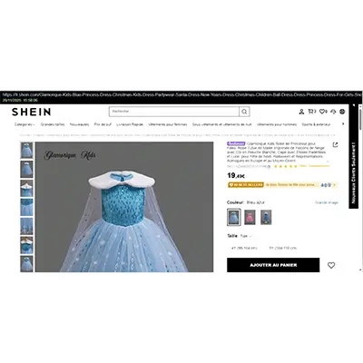 Photo de l’avis officiel: Shein Glamorique kids, robe tutue en maille imprimée Costume de fantaisie — risque: Etranglement