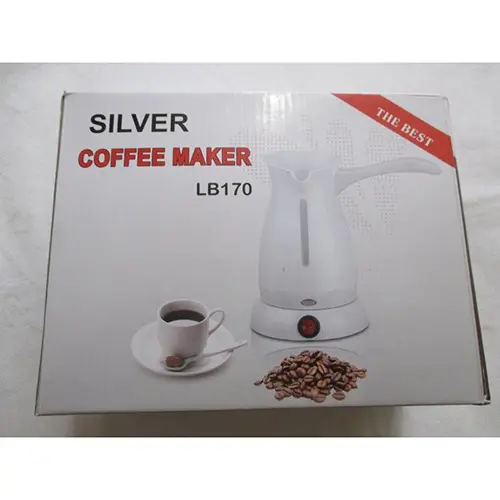 Photo de l’avis officiel: SILVER ELECTRIC POT COFFEE MAKER Cafetière — risque: Brûlures