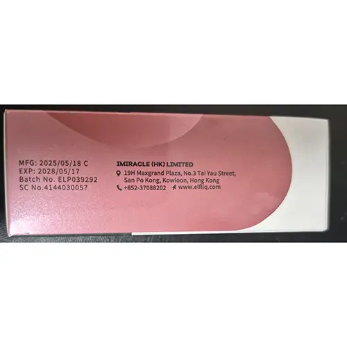 Photo from the official notice: ELFLIQ ELFLIQ, NIC SALT, POWERWS BY ELFBAR electronic cigarette cartridge — chemical risk (SR/01106/26)