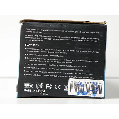 Photo from the official notice: NewRixing SOUNDBAR WIRELESS SPEAKER — burns risk