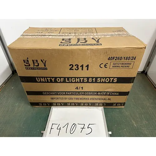 Photo de l’avis officiel: GBV-Weco Vuurwerk B.V. Unity of Lights Feux d'artifice — risque: Brûlures & Incendie