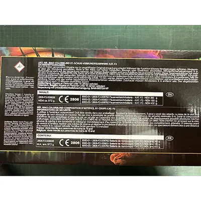 Photo from the official notice: GBV-Weco Vuurwerk B.V. Colorblind fireworks — burns & fire risk