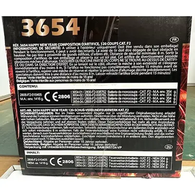 Photo from the official notice: GBV-Weco Vuurwerk B.V. Happy New Year fireworks — burns & fire risk
