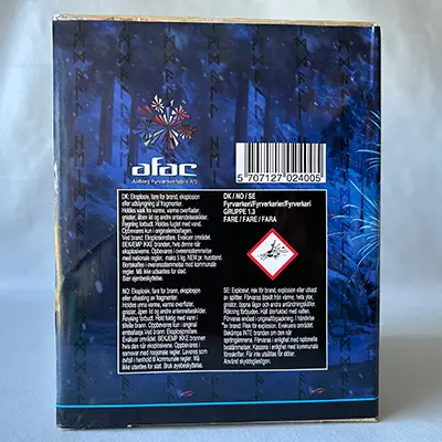 Photo from the official notice: Black Label Heimdall fireworks — burns & damage to sight risk