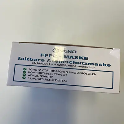 Foto do aviso oficial: SIGNO FFP2 - Atemschutzmaske Máscara de filtro de partículas — risco: Risco para a saúde / outro