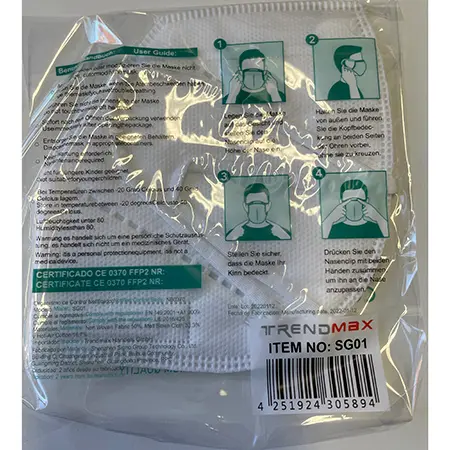 Foto do aviso oficial: SIGNO FFP2 - Atemschutzmaske Máscara de filtro de partículas — risco: Risco para a saúde / outro