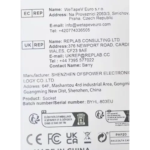 Foto aus der offiziellen Meldung: Topabol Socket USB-Netzteil — Risiko: Elektrischer Schlag