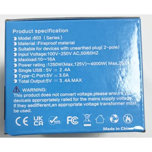 Foto uit de officiële melding: SIGRILL USB-voedingsadapter — risico: Elektrische schok (SR/01222/26)