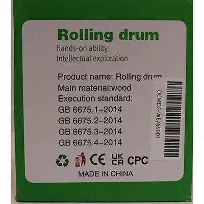Photo de l’avis officiel: Rolling Drum Ensemble de jouets en bois — risque: Étouffement