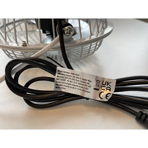Photo from the official notice: OXY cool Mini Fan — environment risk