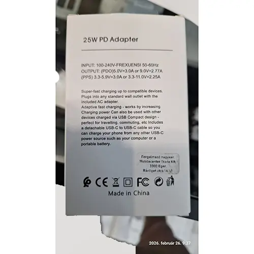 Foto aus der offiziellen Meldung: 25W PD Adapter USB-C Reiseadapter — Risiko: Elektrischer Schlag