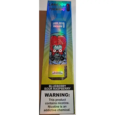 Photo de l’avis officiel: LANA JOY TORNADO 5 % NICOTINE, 120000 puffs, volume: 40 ml Cigarette électronique jetable — risque: Risque chimique