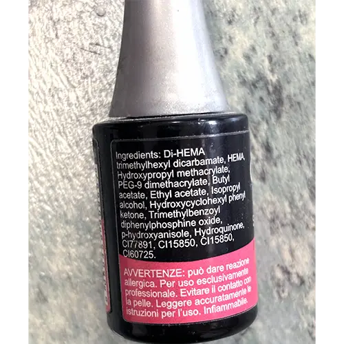 Photo de l’avis officiel: Estrosa Smalto Gelèe de Fraise Gel vernis à ongles — risque: Risque chimique