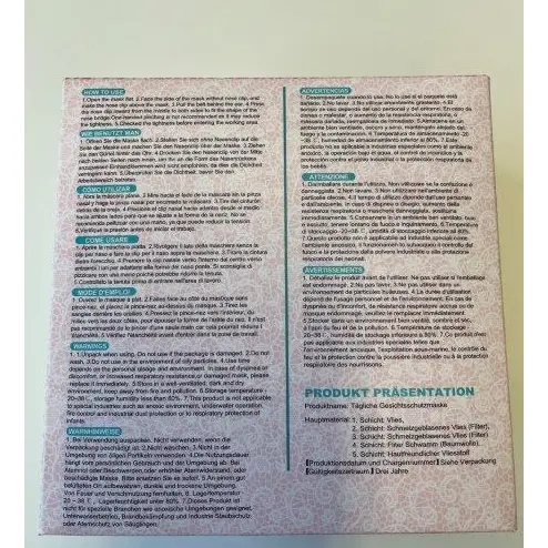Foto aus der offiziellen Meldung: AHOTOP LCLEADER Atemschutzmaske FFP2 NR Partikelfiltermaske — Risiko: Gesundheitsrisiken/Sonstige