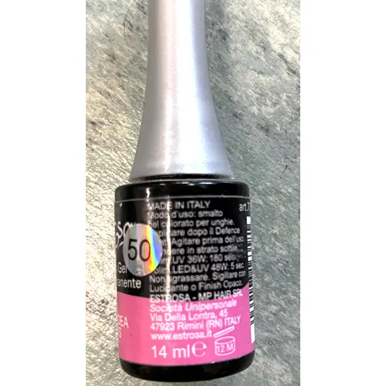 Photo de l’avis officiel: Estrosa Smalto gel rosa dea plus Gel vernis à ongles — risque: Risque chimique